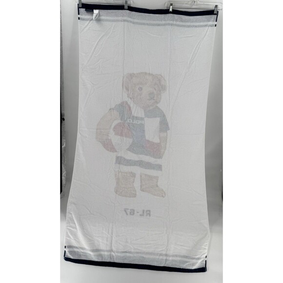 Ralph Lauren Polo Teddy Boy Bear With Beach Ball RL -87 Beach Towel 62" x 35" - Picture 9 of 14